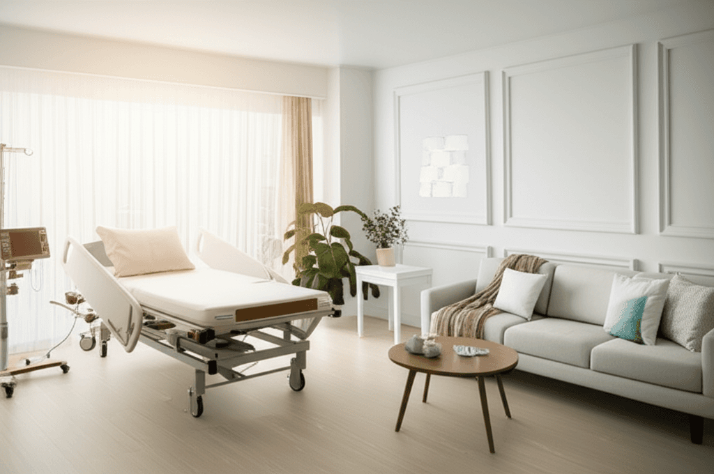 Professional hospital bed setup in clean home environment - OCHospitalBeds medical equipment rental